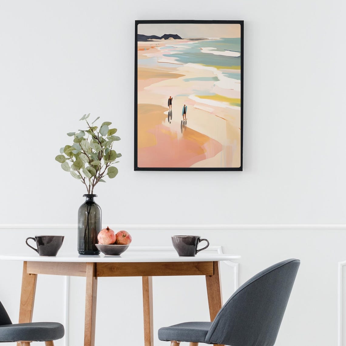 Surfers Walking Beach Painting Colorful Surf Culture Shoreline Poster - Image 2