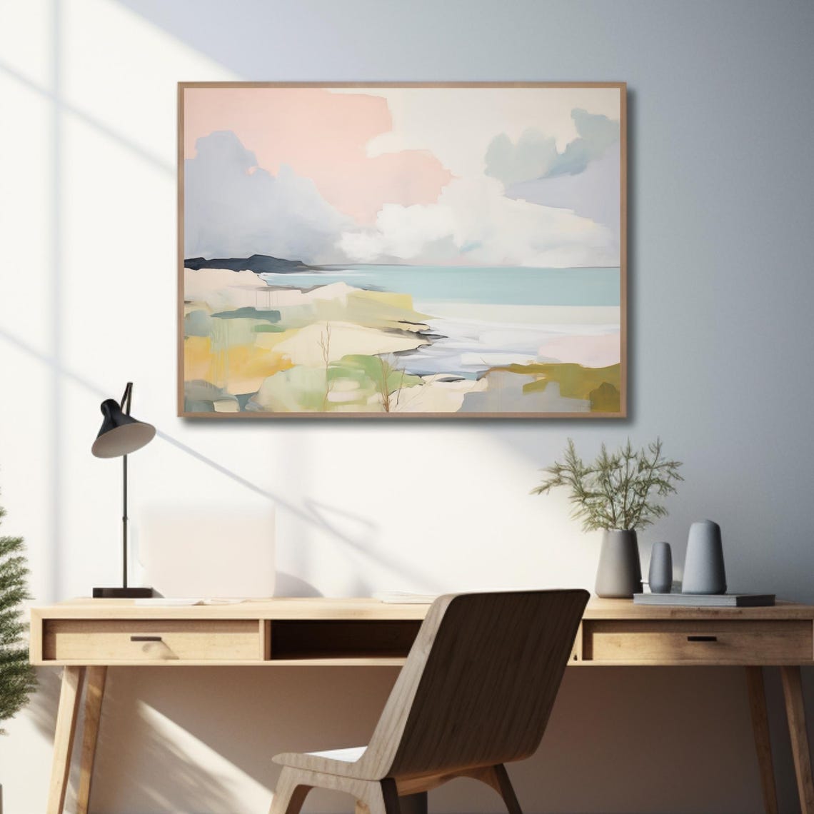 Coastal Abstract Landscape Seascape Watercolor Print - Image 2