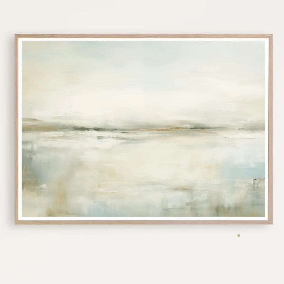 Minimalist Misty Ocean Seascape Painting Neutral Calm Wall Poster