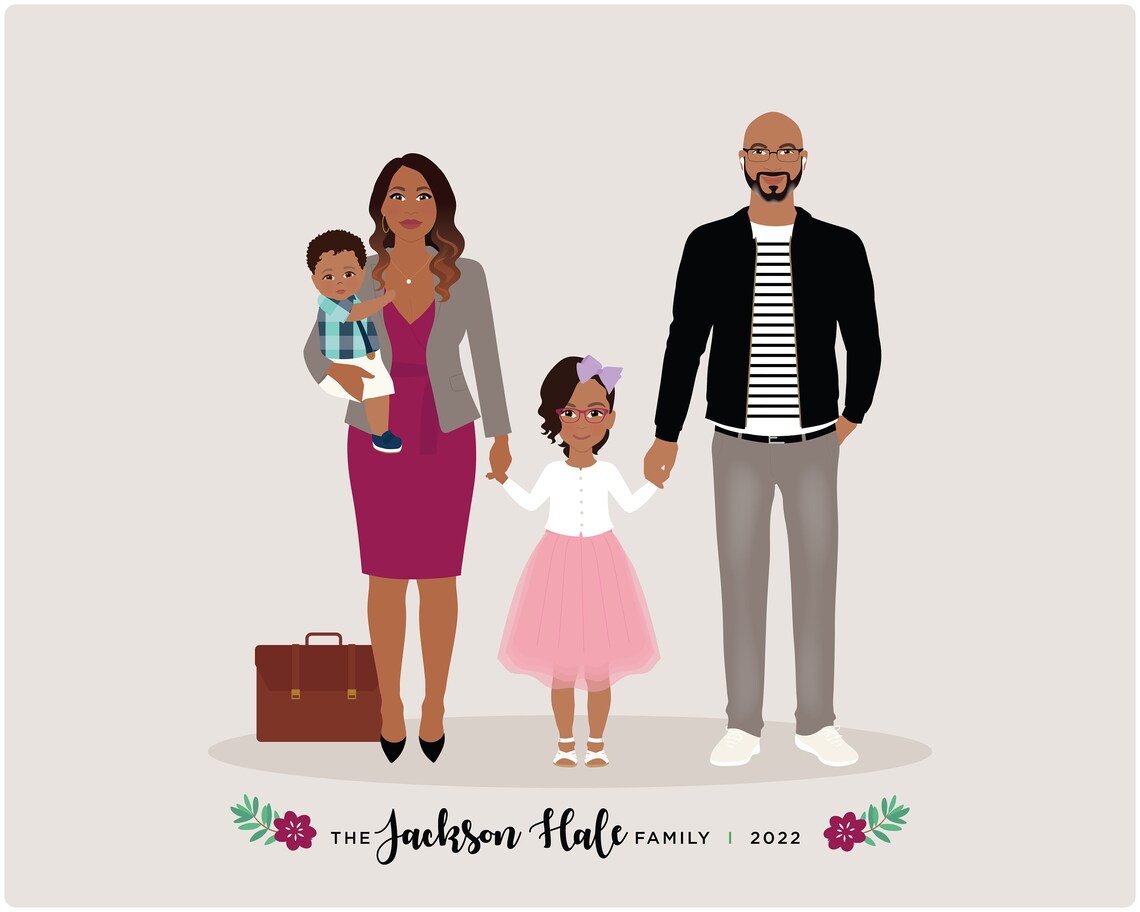 Custom Family Portrait, Additional Person Add Child - Image 3