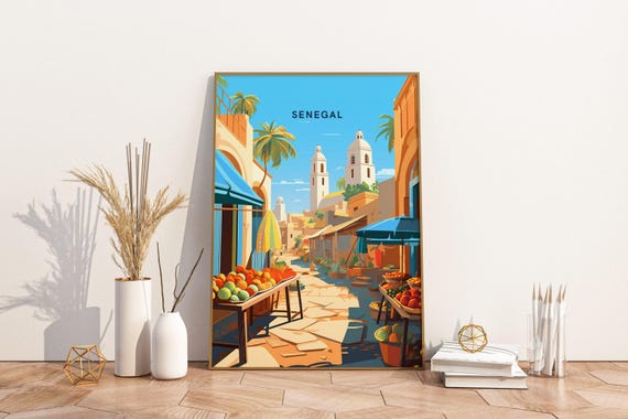 Senegal Travel Print Poster Wall Art Vintage Decor
