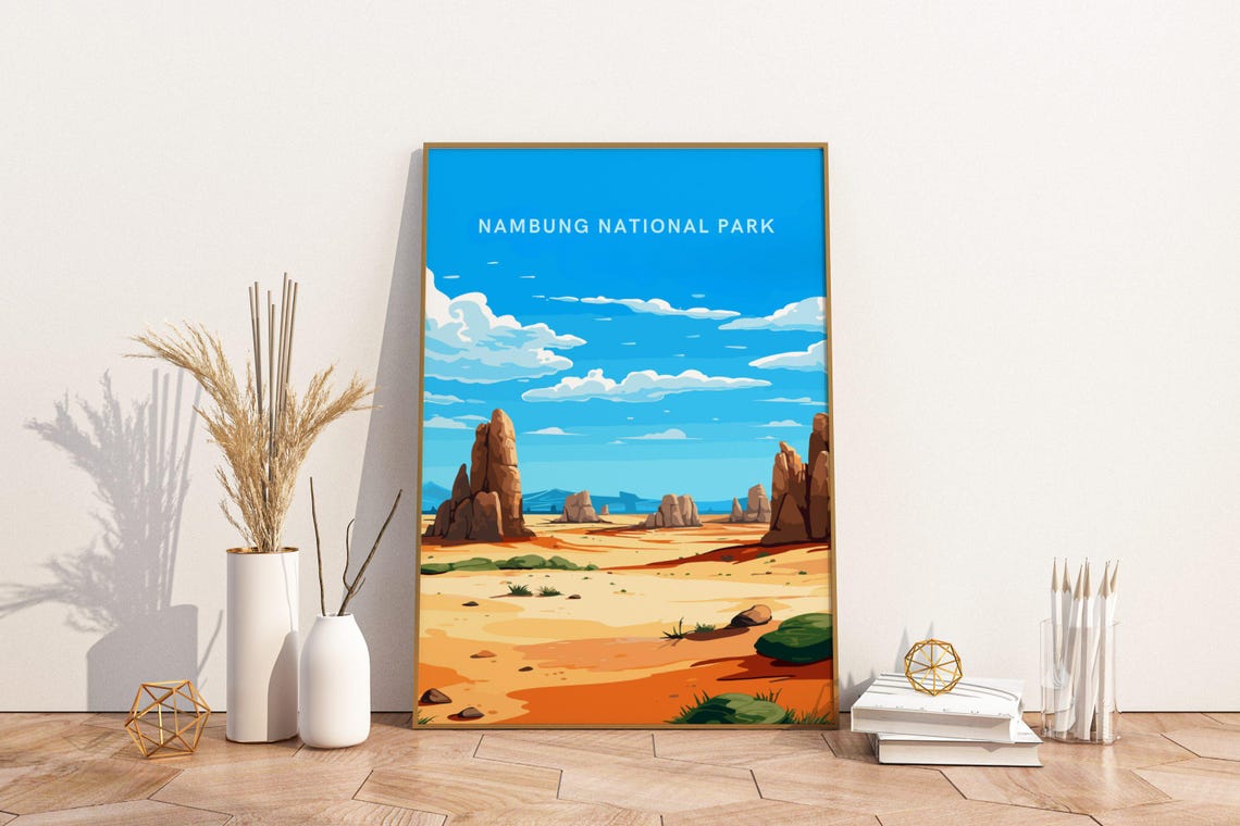 Nambung National Park Australia Travel Poster Of Desert Pinnacles