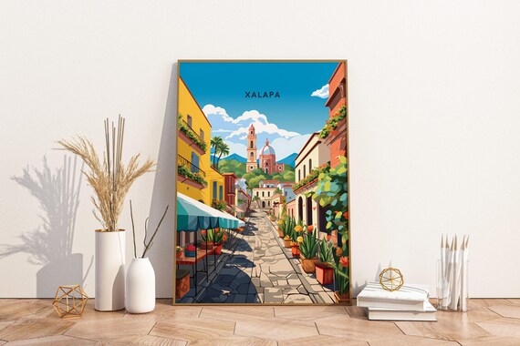 Xalapa Mexico Travel Poster Print Wall Art Vintage Decor