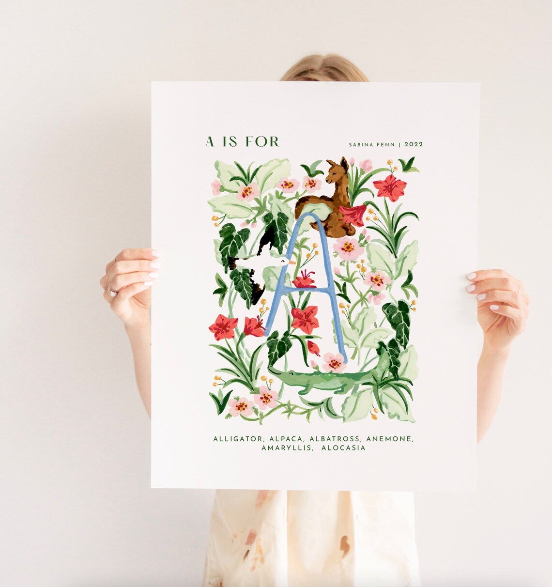 Monogram A Alphabet Art Print, Nursery Decor - Image 3