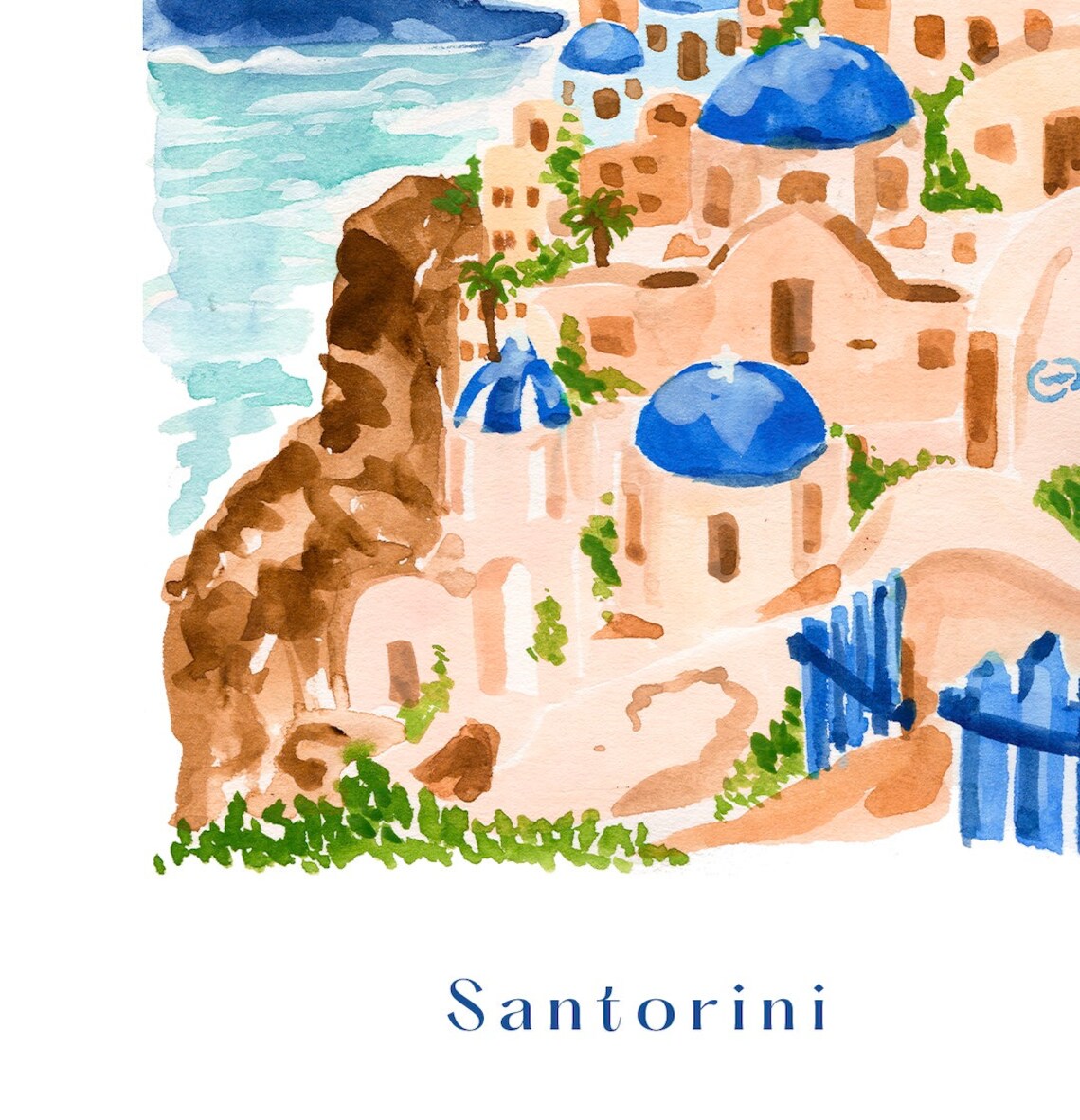 Greece Travel Poster, Santorini Coastal Art - Image 2