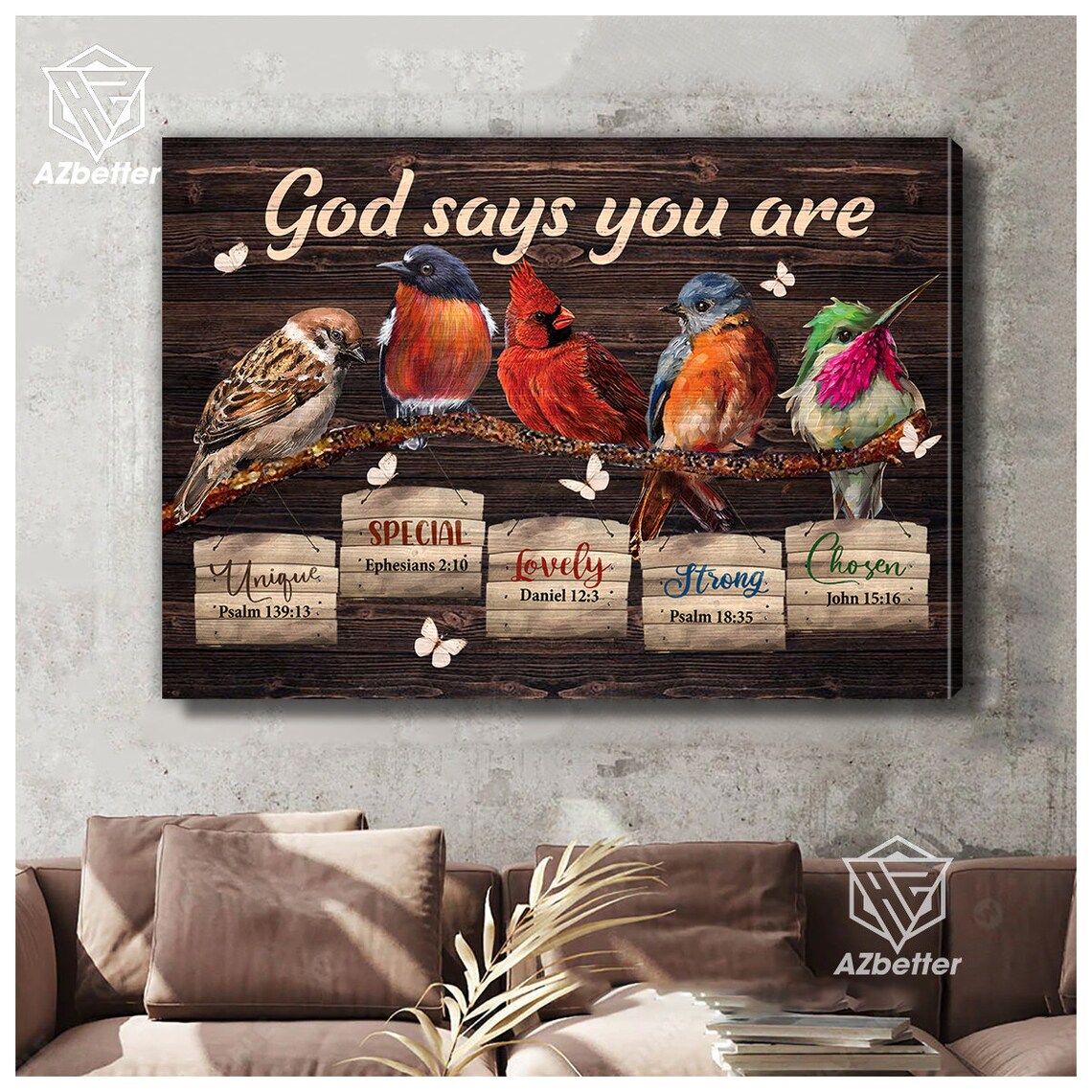 God Says You Are Birds on Branch Unique Special Lovely Strong Chosen Poster - Image 4