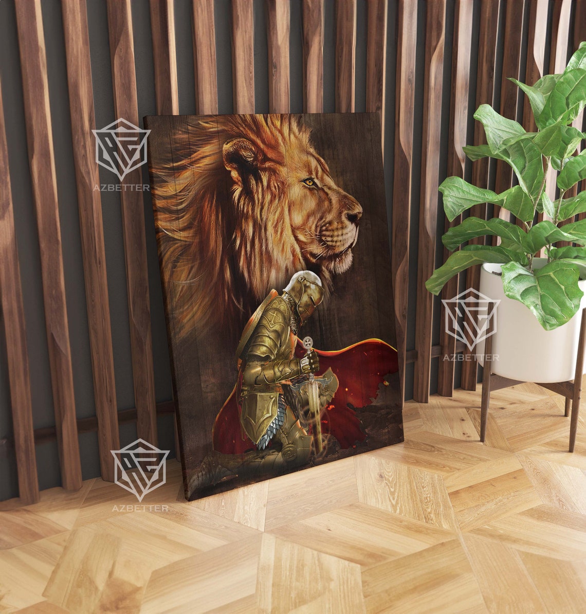 Lion God Armor Of God God Wall Art Home Decor Christian Gift Idea Warrior Of God Lion Of Judad Knight Of God - Image 3