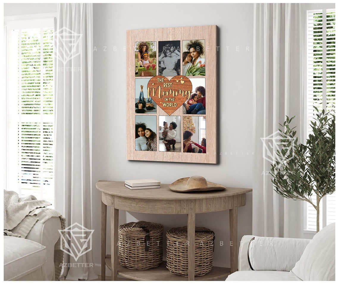 The Best Mommy In The World Heart Photo Collage Keepsake Poster - Image 5