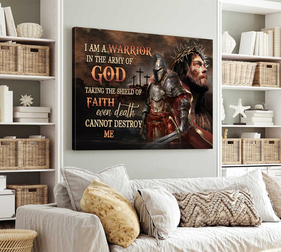 I Am a Warrior in the Army of God Shield of Faith Knight Poster - Image 2
