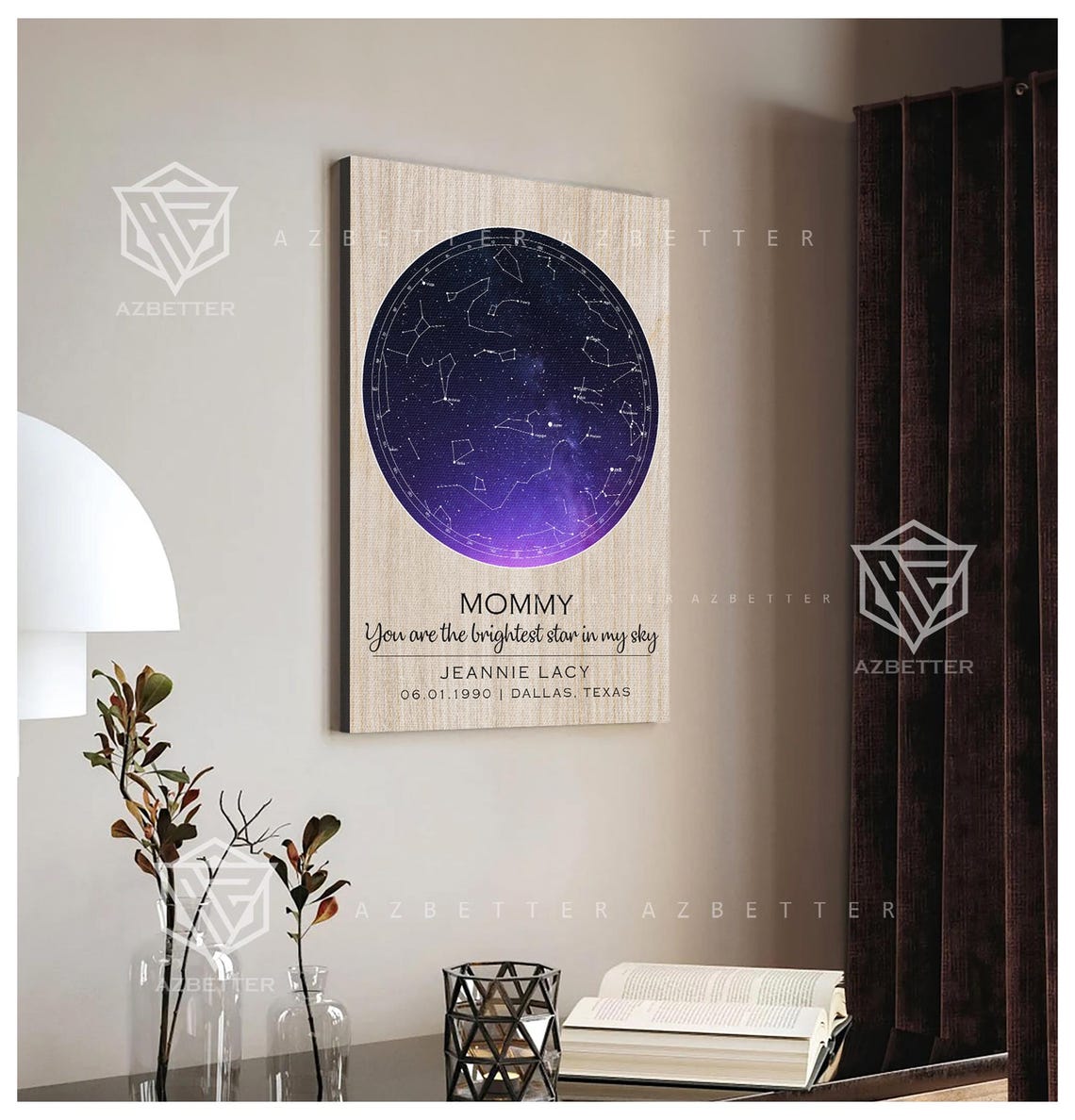 Mommy You Are the Brightest Star Personalized Star Map Poster - Image 5