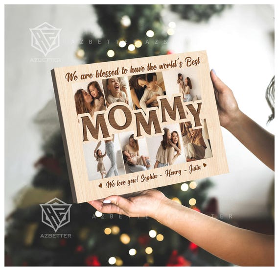 Personalized Mommy Photo Collage Custom Mothers Day Gift Family Picture Wall Art Unique Birthday Gift For Mom From Daughter Son