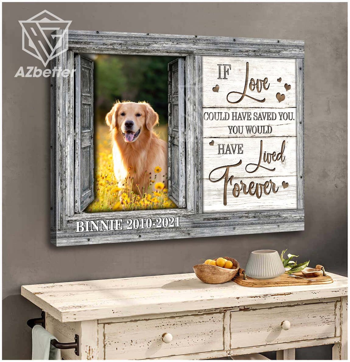 If Love Could Have Saved You Dog Memorial Window Frame Sign Poster - Image 4