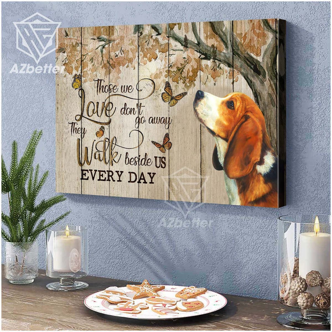 Beagle with Monarch Butterflies Those We Love Memorial Poster - Image 4