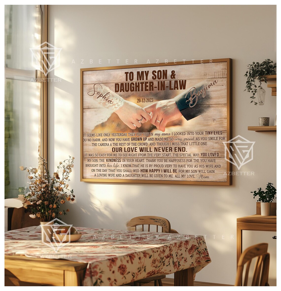To My Son and Daughter in Law Wedding Poem Heartfelt Keepsake Poster - Image 3