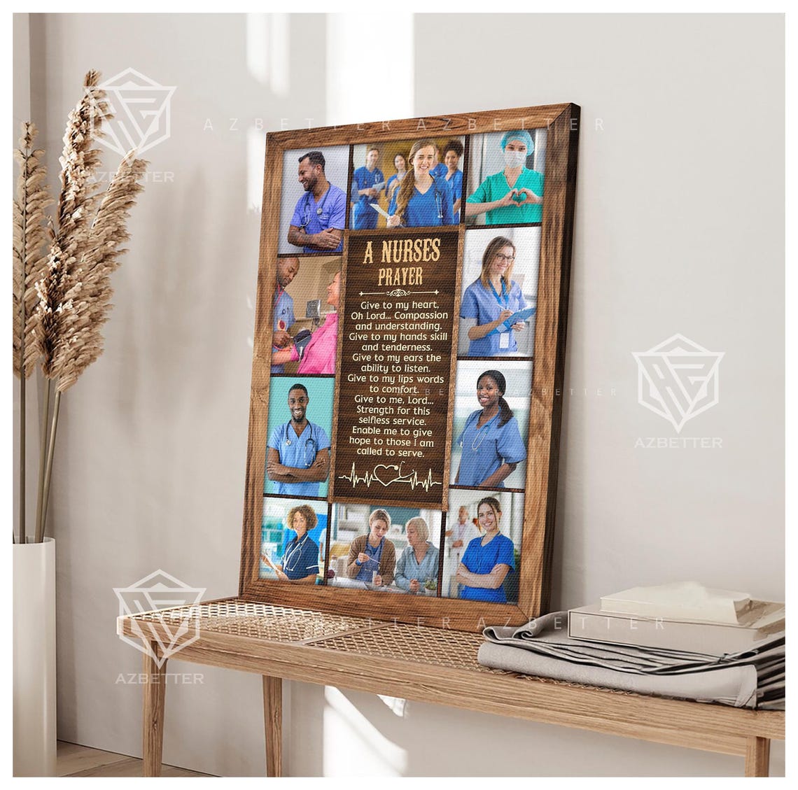 A Nurse's Prayer Photo Collage Tribute Gift For Nurses Wall Poster - Image 4