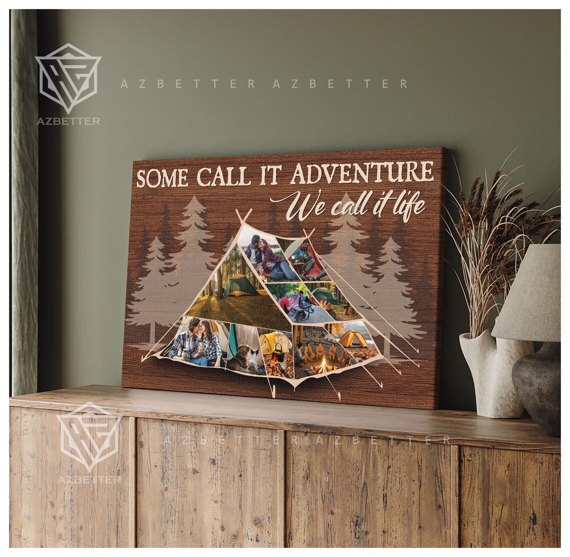 Some Call It Adventure Camping Tent Photo Collage Outdoor Wall Poster - Image 5