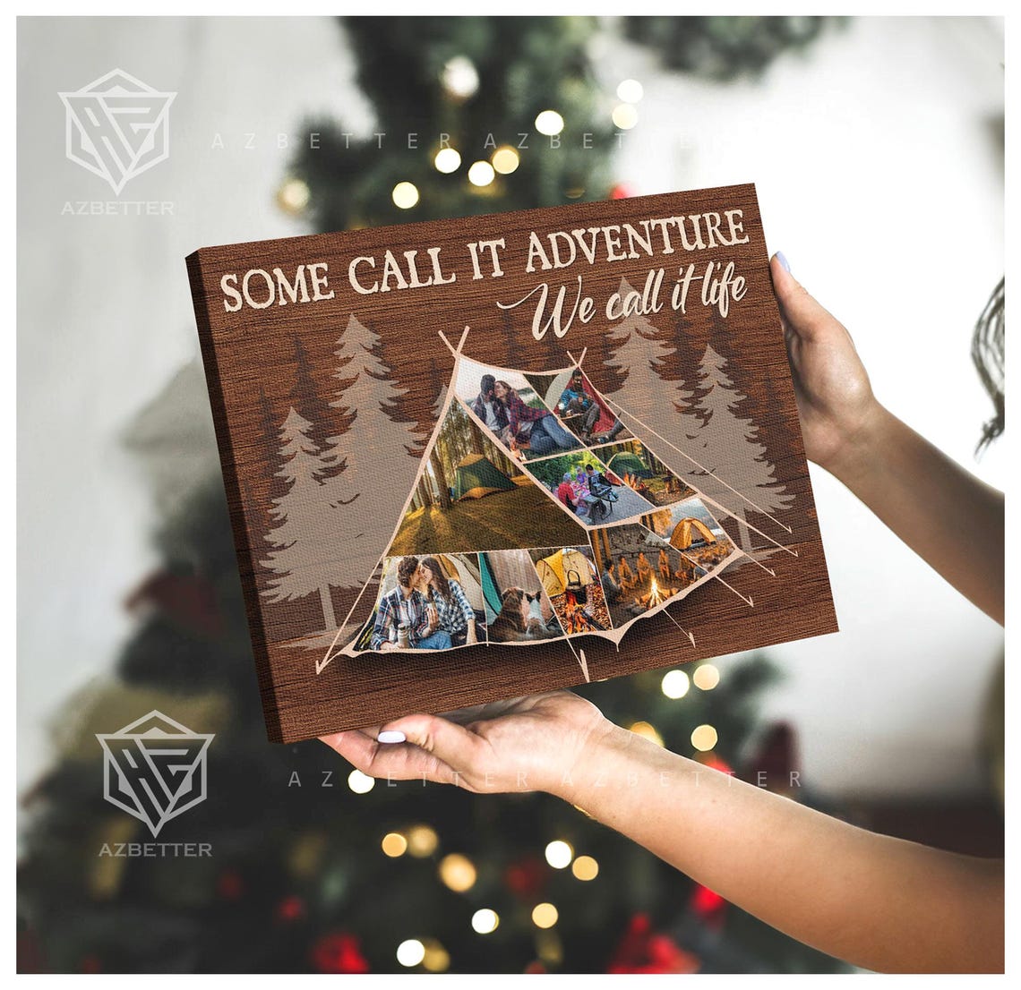 Some Call It Adventure Camping Tent Photo Collage Outdoor Wall Poster - Image 2