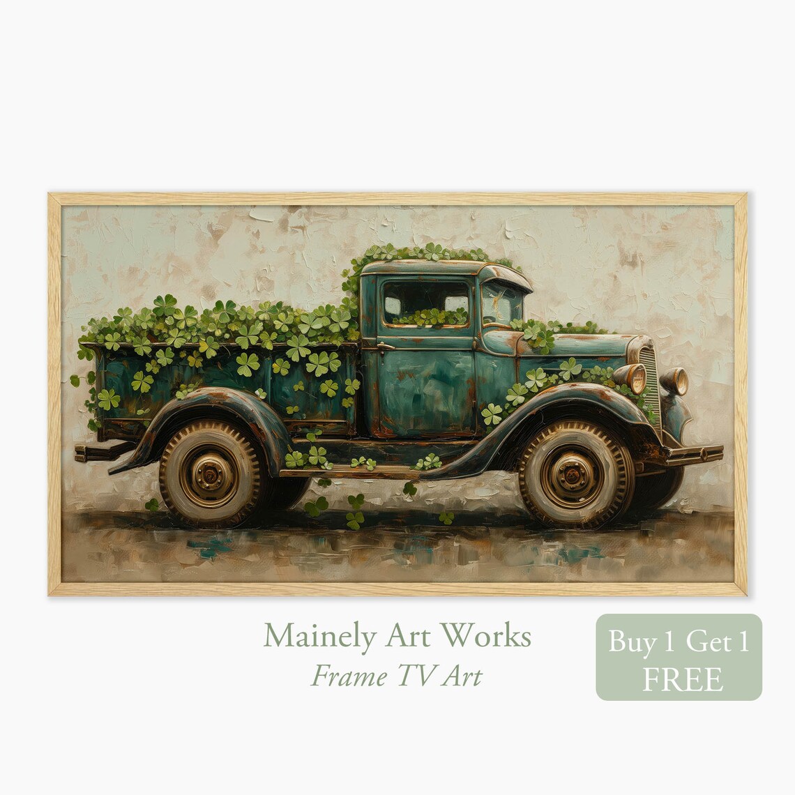 St Patricks Day Shamrocks Painting, March 17 Decor