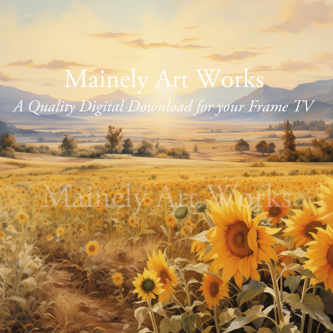 Sunflowers Frame Tv Art Field Of Sunflowers For Frame Tv Art Farm Painting Of Country Sunflowers Summer Flowers Tv Art Decor Set - Image 3
