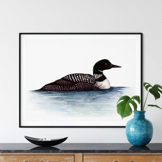 Loon Art Print Loon Print 5 Sizes Lake Side Art Print Camp Print Cabin Art Print Exclusive Art Of Beth Stephens