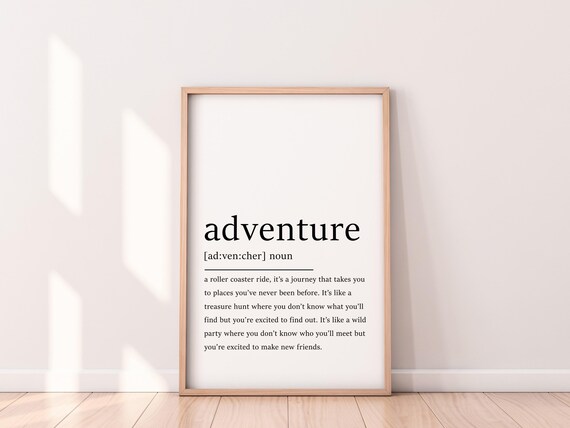 Adventure Definition Roller Coaster Journey Travel Quote Poster