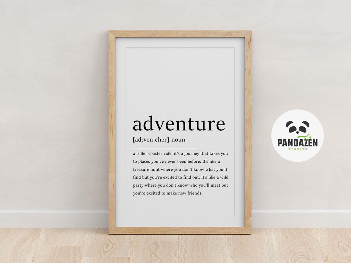 Adventure Definition Roller Coaster Journey Travel Quote Poster - Image 3