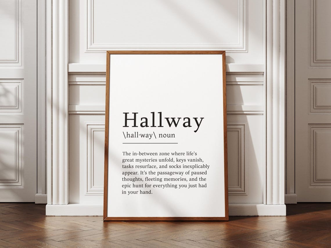 Hallway Definition Lost Keys Socks Funny Home Dictionary Poster - Image 8