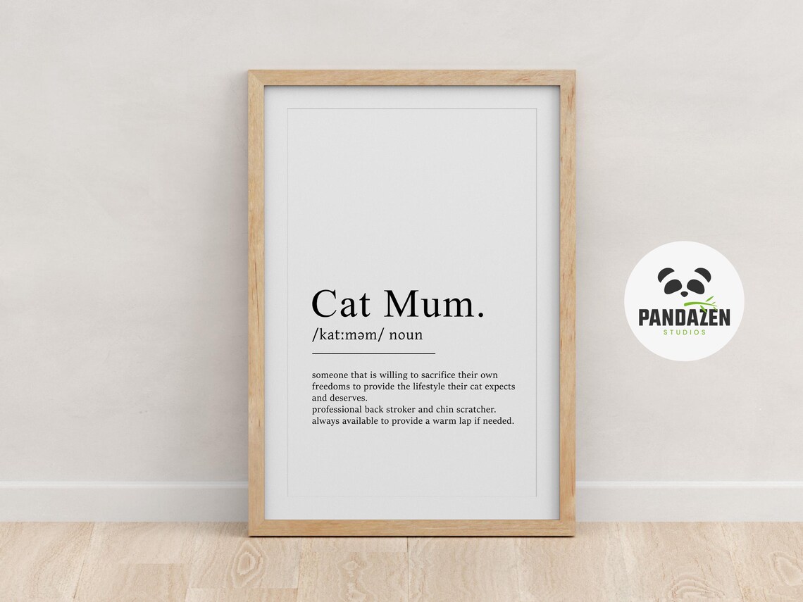 Cat Mum Definition Funny Typography Print Gift for Cat Lovers and Pet Moms - Image 6