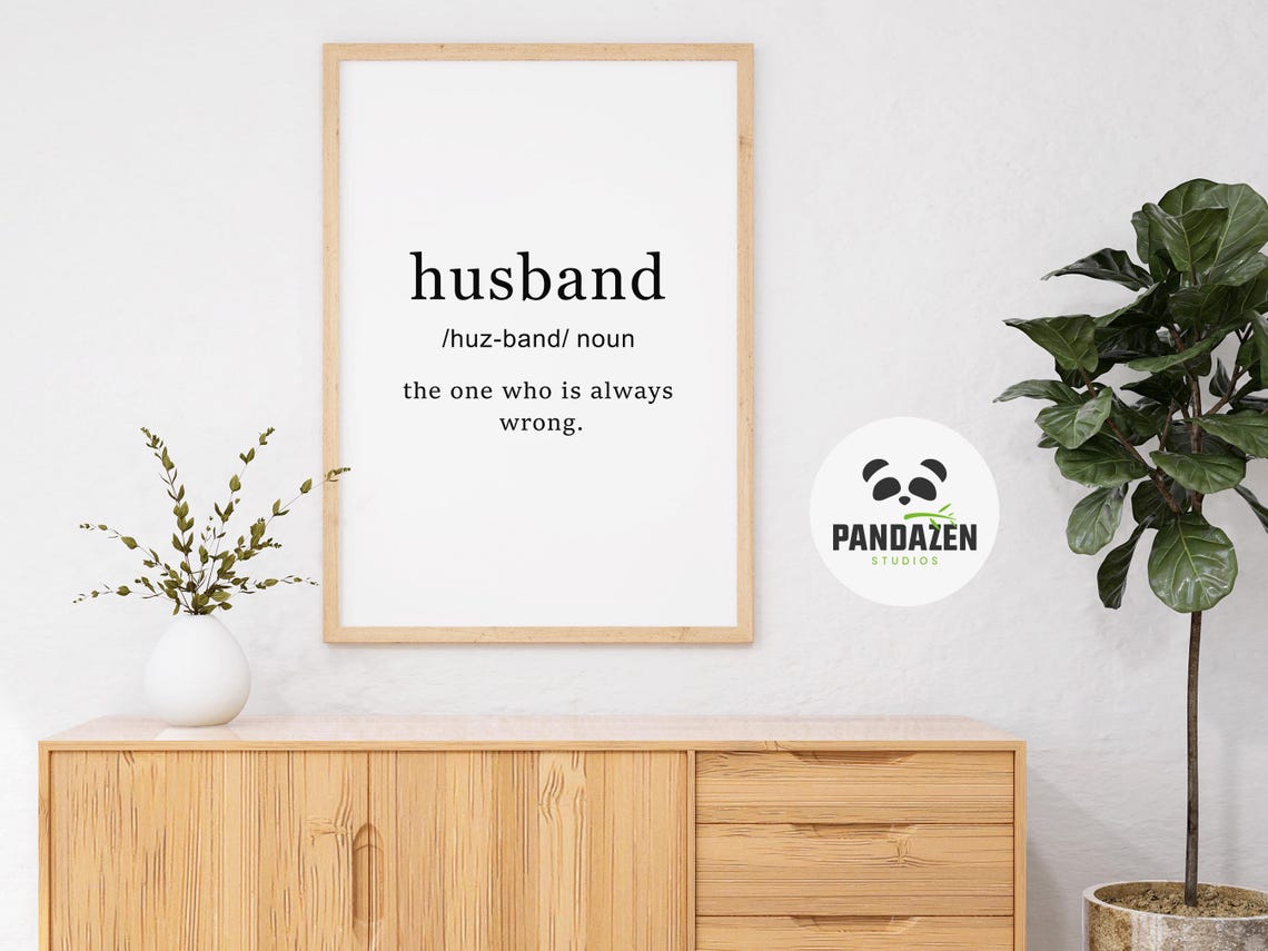 Husband Dictionary Definition Funny Marriage Anniversary Quote Poster - Image 6