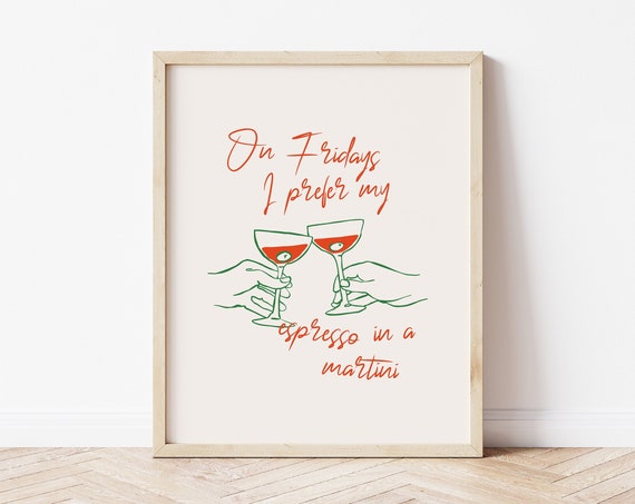 Espresso Martini Print Clink Print Olive Martini Print Espresso Martini Wall Art Cheers Poster Martini Bar Cart Print Martini Quote