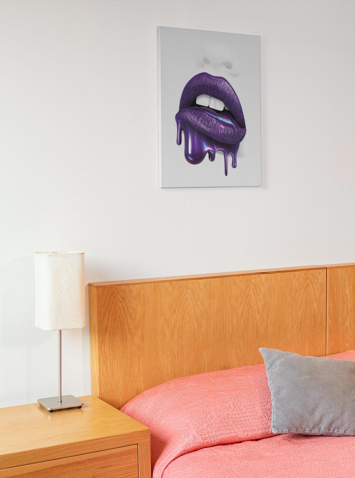 Glossy Purple Dripping Lips Pop Art Beauty Salon Decor Wall Poster - Image 3