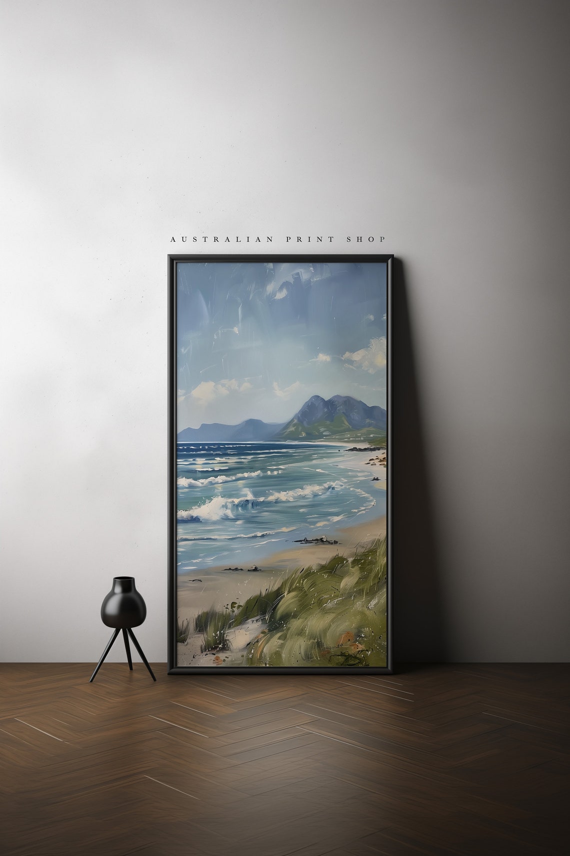 Vintage Seascape Painting Nautical Wall Art Coastal Ocean Decor Bathroom Beach Or Cottage Wall Art - Image 3