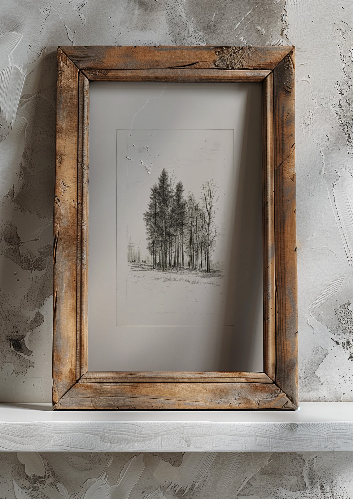 Minimalist Tree Sketch Print Vintage Tree Etching Art Neutral Line Drawing Art Fine Line Art Neutral Sketch - Image 5