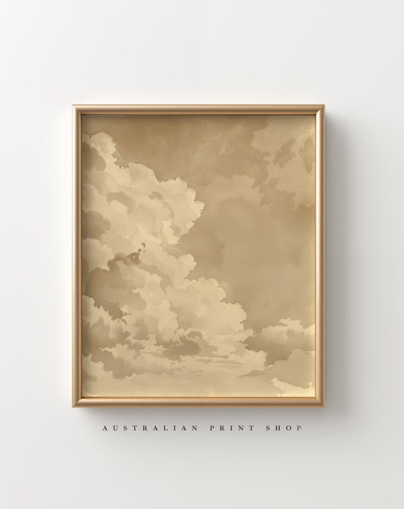 Soft Neutral Clouds Painting Modern Wall Art Farmhouse Decor Cottage Decor Minimalist Style Neutral Nursery Art