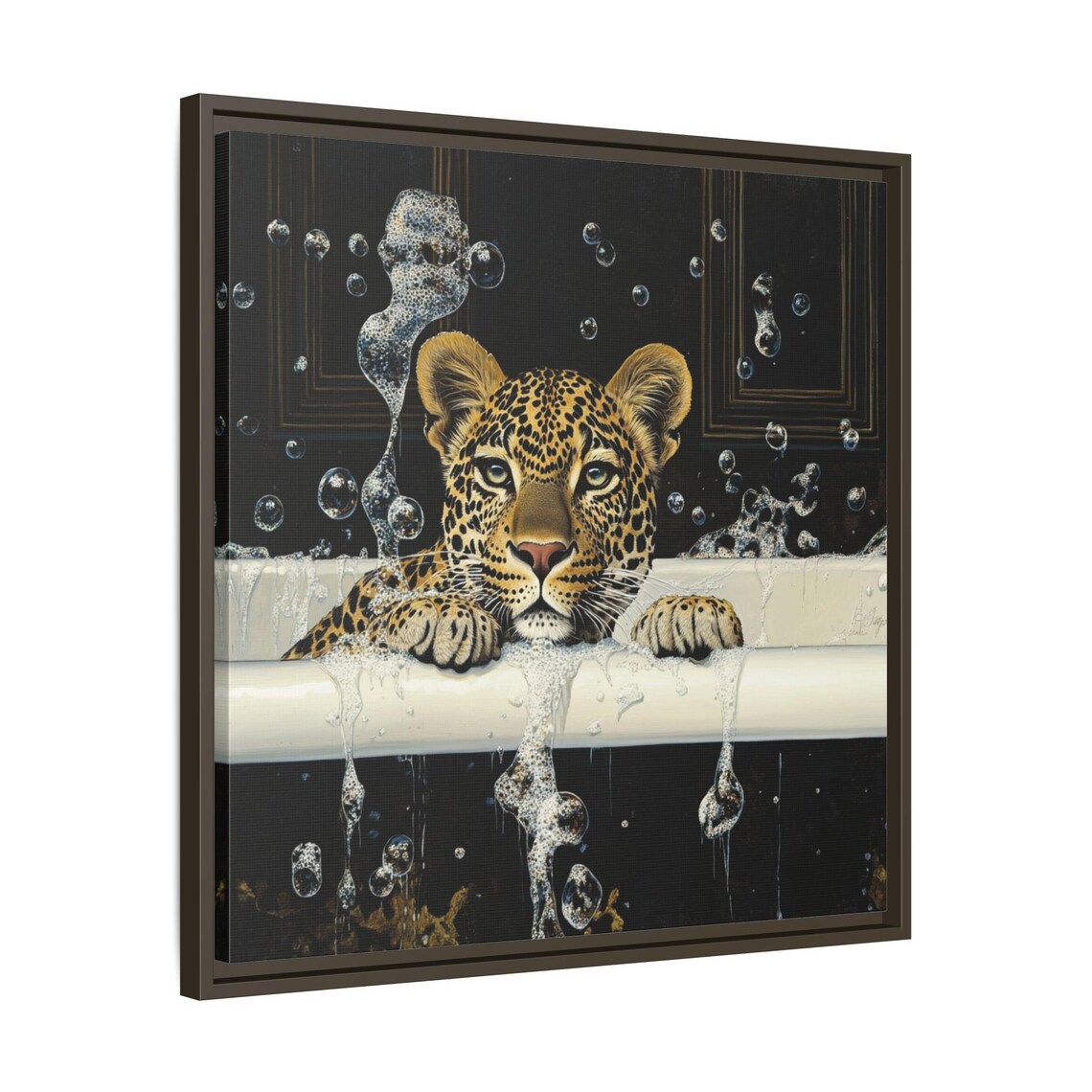 Leopard In Bubble Bath, Bathroom Decor Gift - Image 3