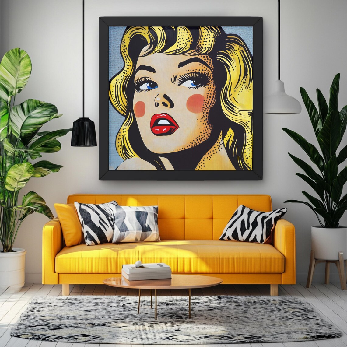 Lichtenstein Inspired Pop Art, Modern Art Poster