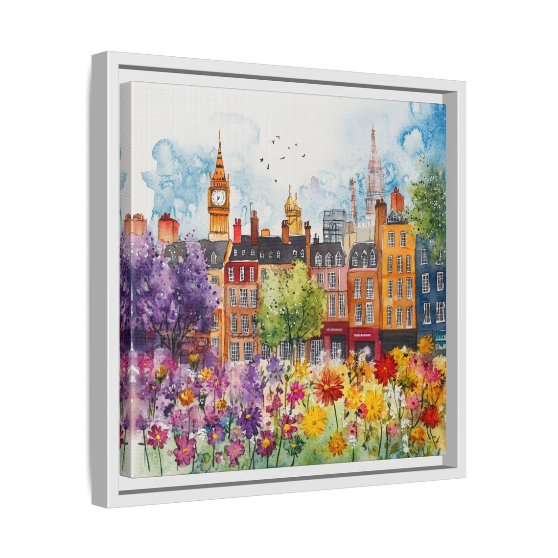 London Cityscape Watercolor Abstract, Travel Poster - Image 4