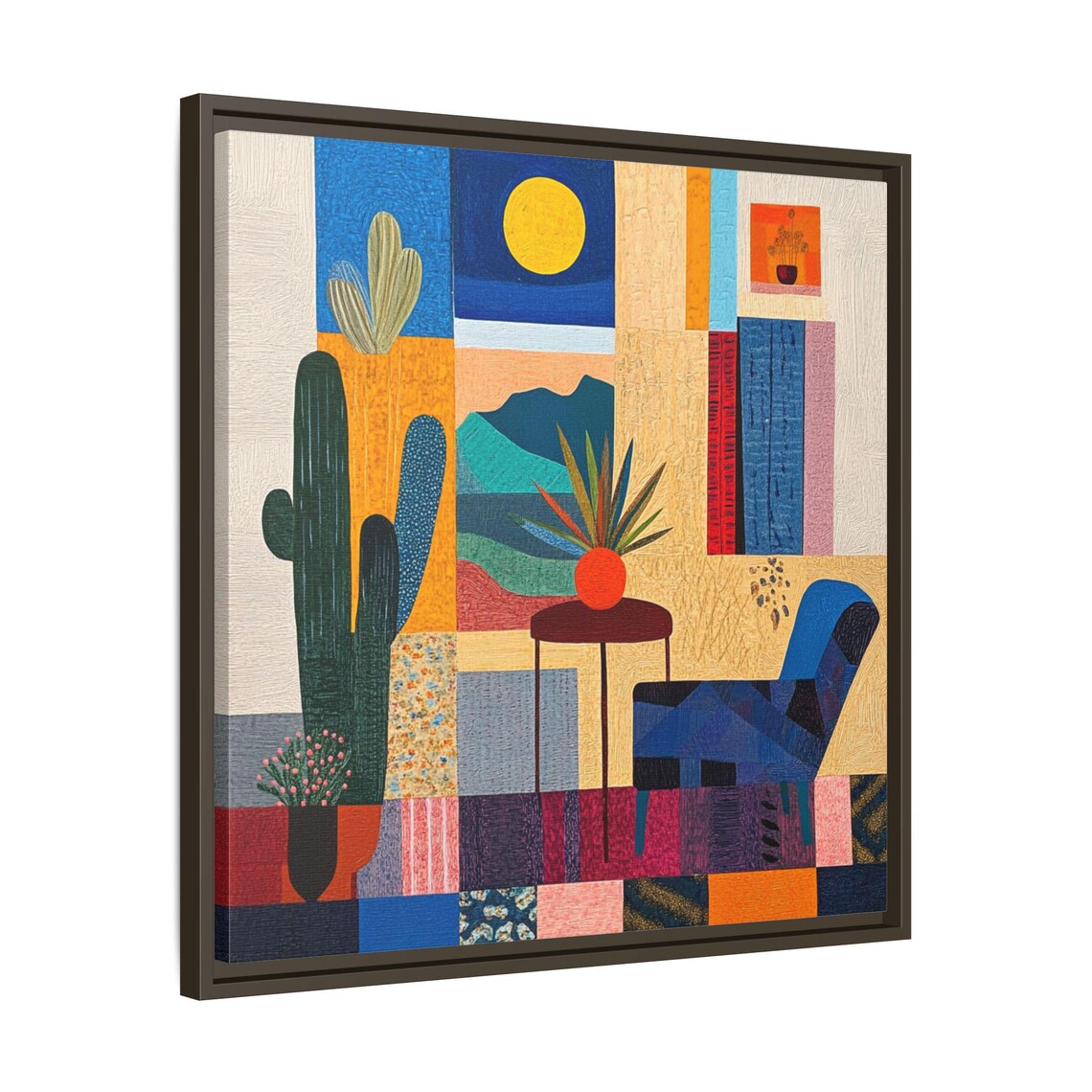 Trendy Mid Century Boho Abstract Painting, Art Print - Image 3