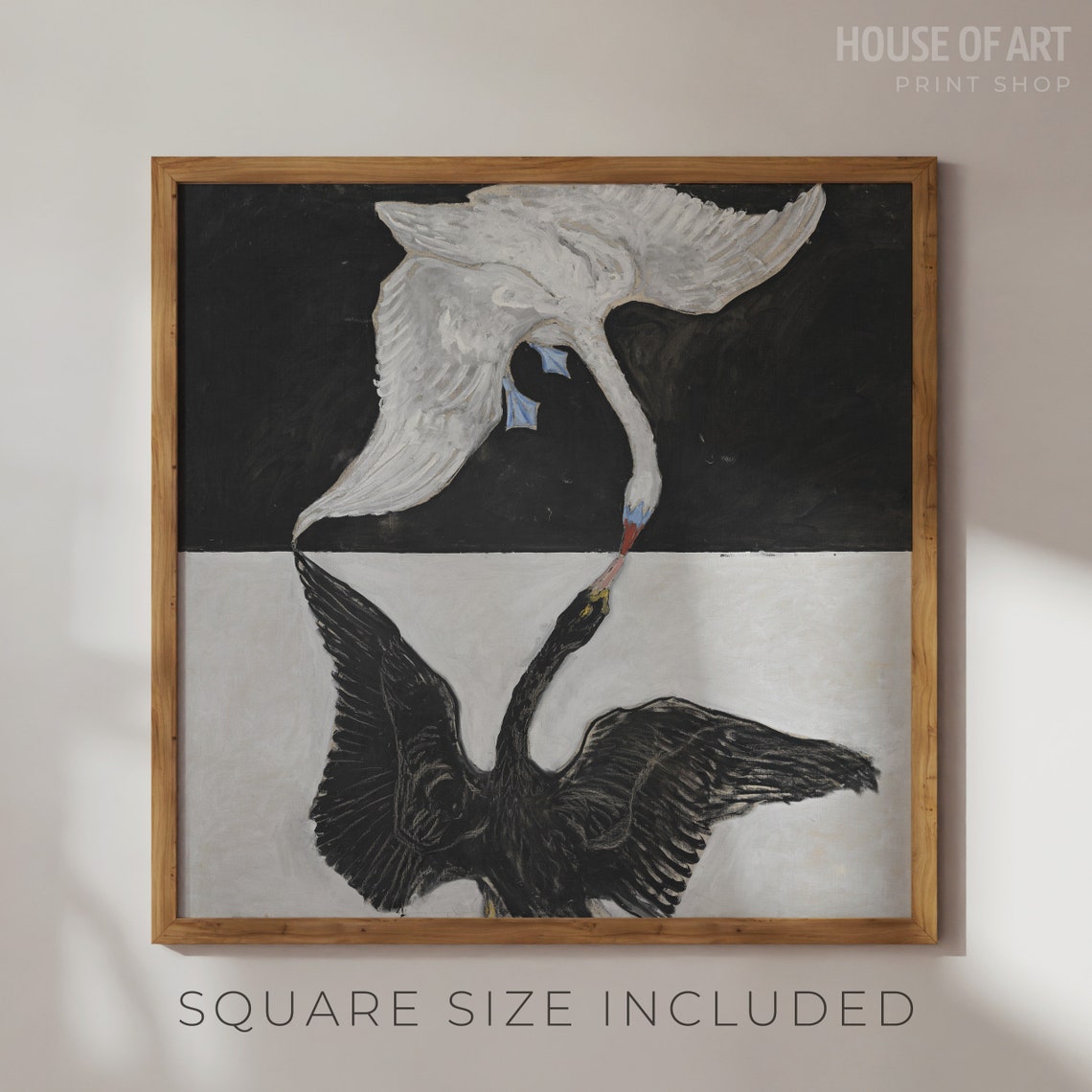 The Swan No 17 Hilma Af Klint Black And White Yin Yang Art Print - Image 2