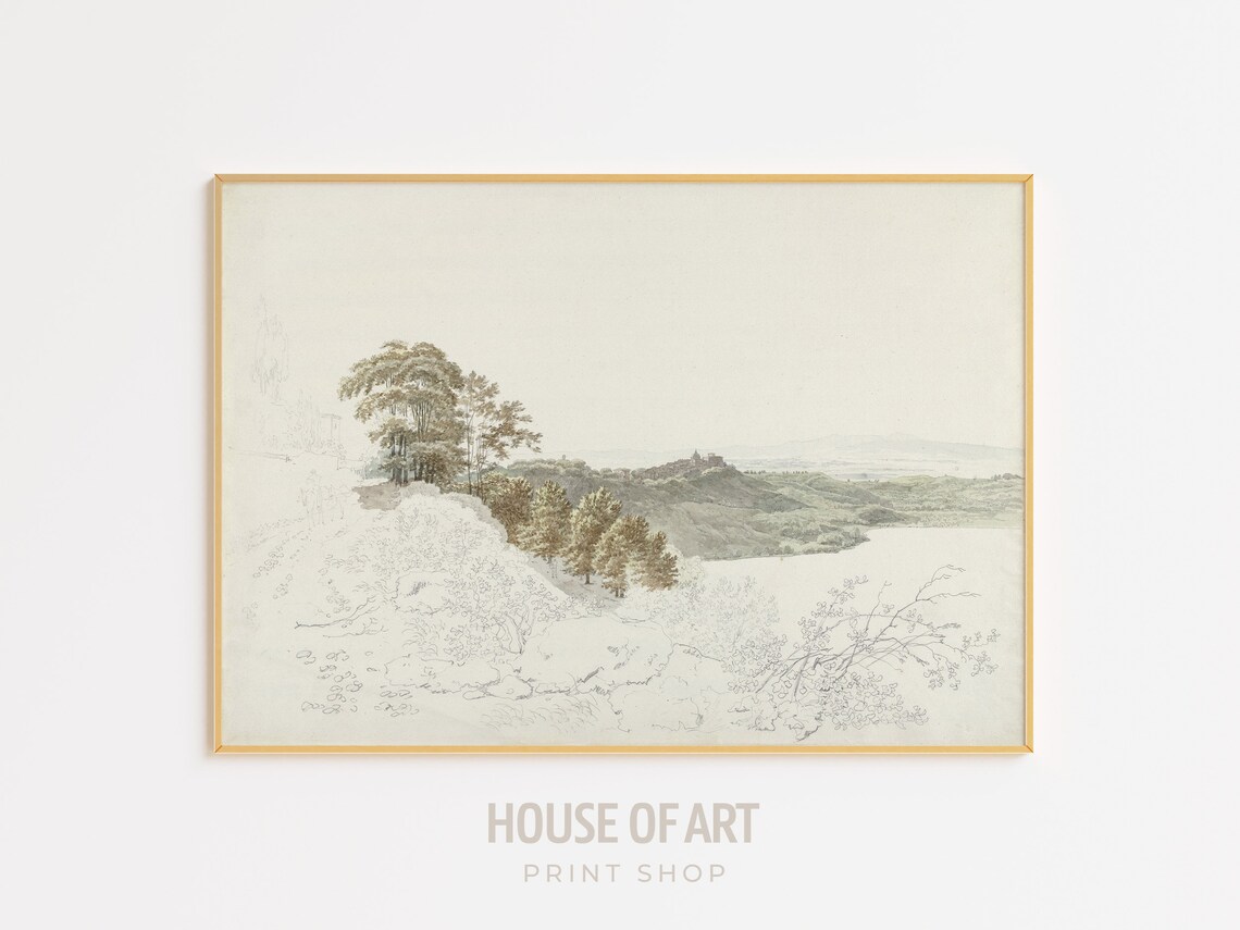 Castel Gandolfo Hilltop Town View, Watercolor Art Print - Image 3