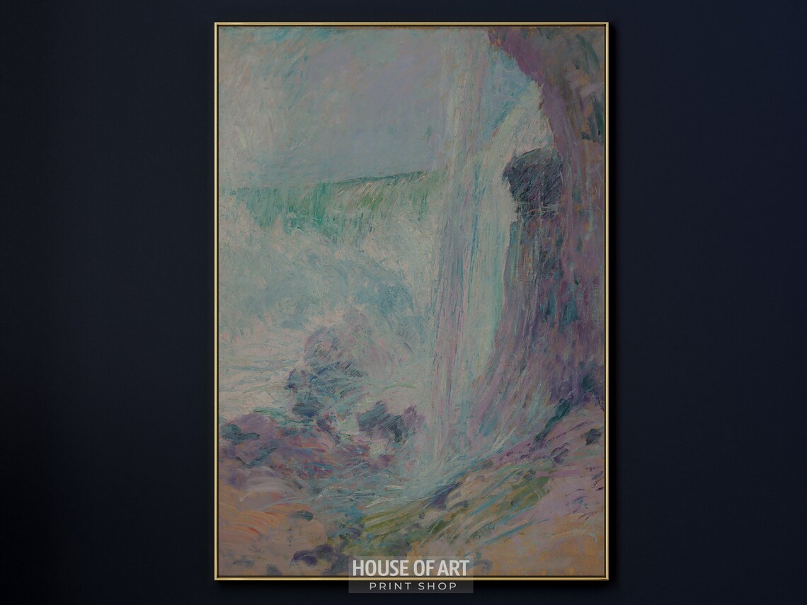 Niagara Falls Impressionist Oil Painting Pastel Waterfall Art Print - Image 2
