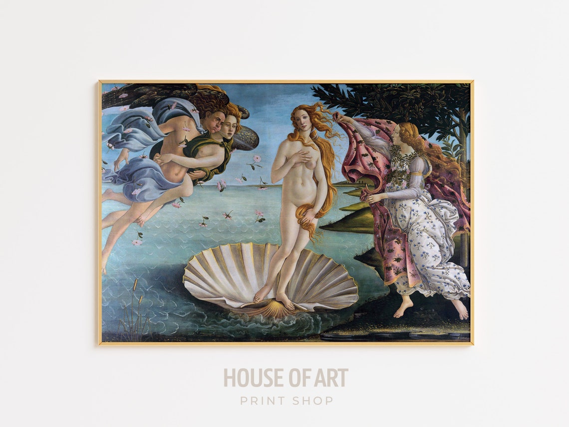 The Birth Of Venus Art Greek Mythology Instant Print Famous Italian Renaissance Oil Painting Goddess Seascape - Image 3