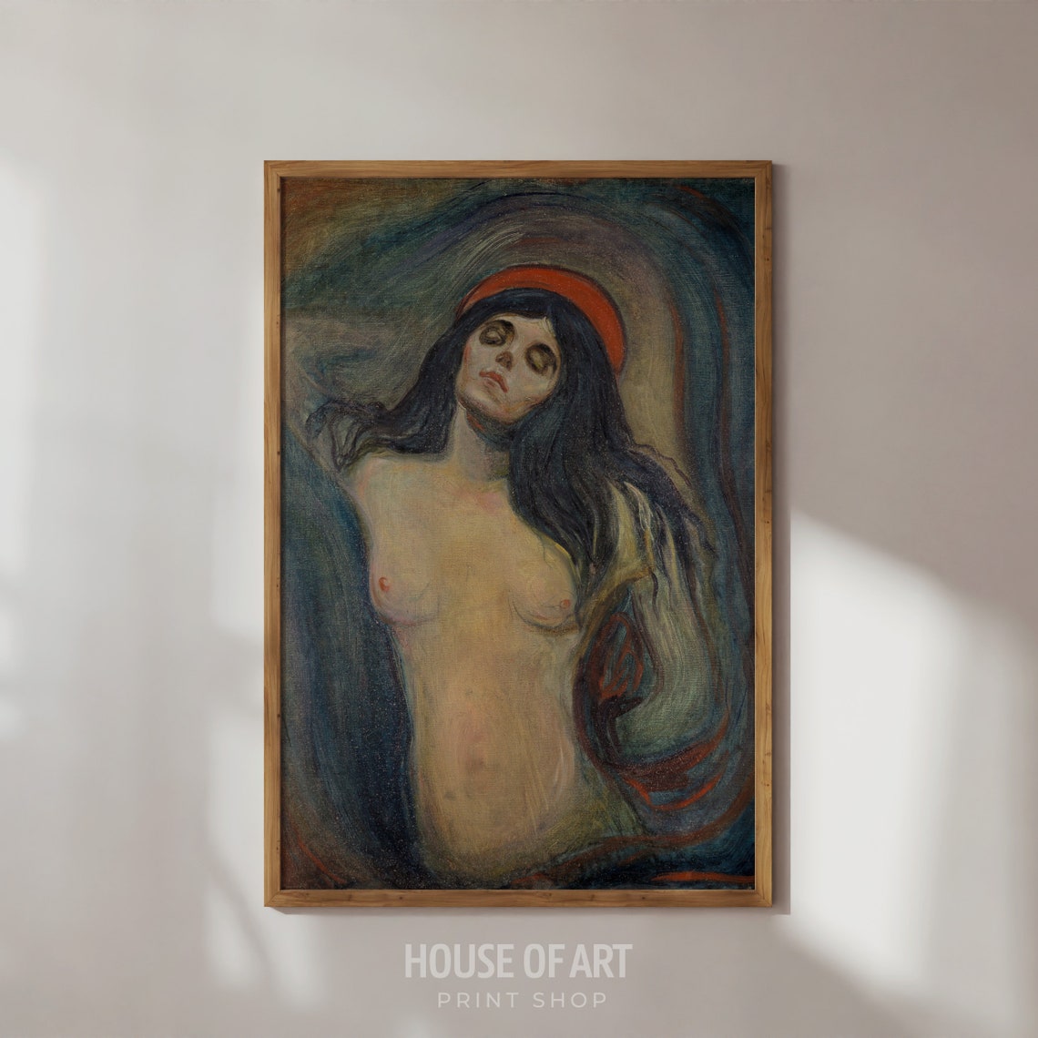 Madonna Oil Painting Loving Woman Portrait Symbolist Art Famous Norwegian Masterpiece Female Gallery Wall Print Wall Art