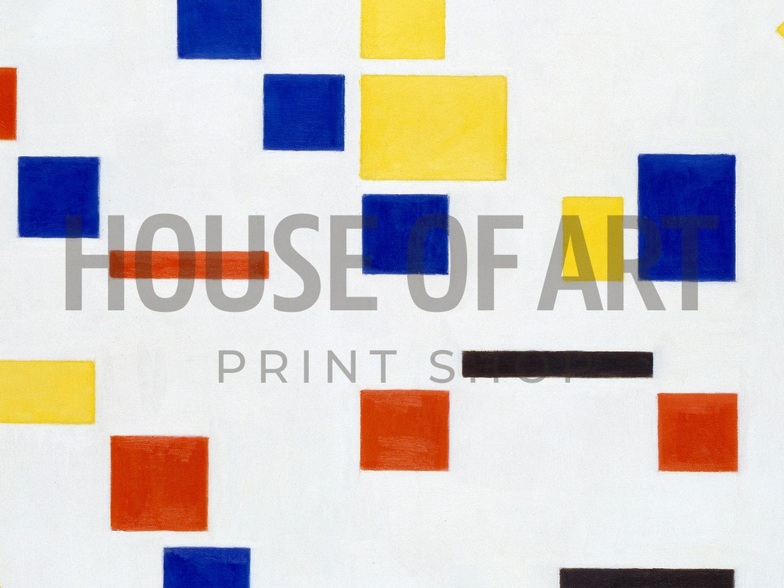 Abstract Geometric Composition Primary Colors Rectangles Art Print - Image 2