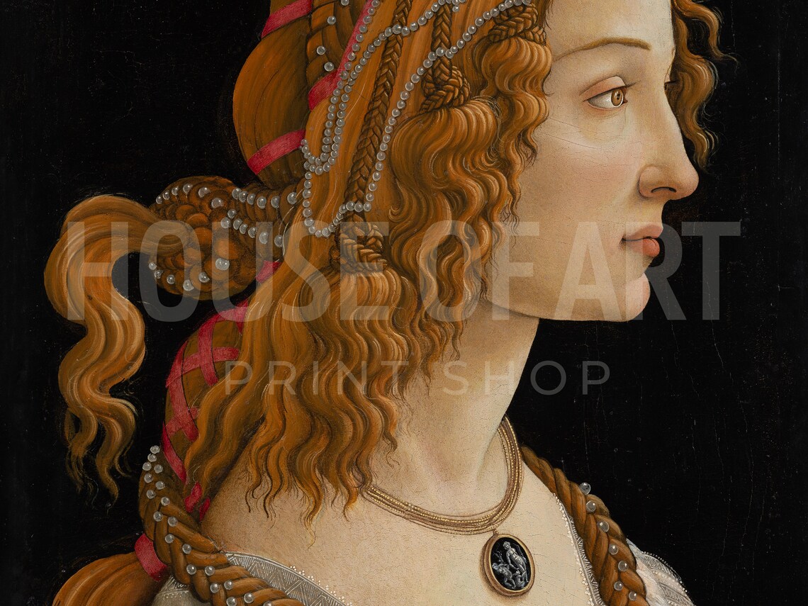 Sandro Botticelli Simonetta Vespucci Renaissance Profile Portrait Art Print - Image 2