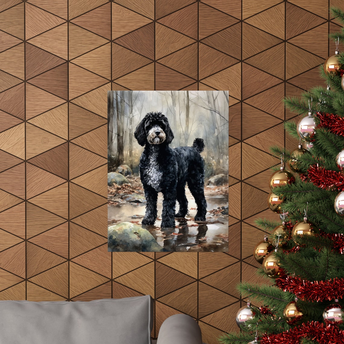 Portuguese Water Dog Art Print Dog Wall Art Animal Art Print Animal Art Poster Dog Lover Gift Colorful Animal Wall Art Cool Dog Art - Image 3