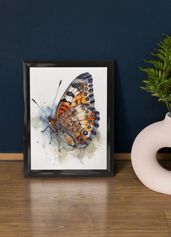 Pearl Crescent Butterfly Art Print Butterfly Home Dcor Watercolor Butterfly Painting Insect Wall Art Nature Lover Butterflies Artwork