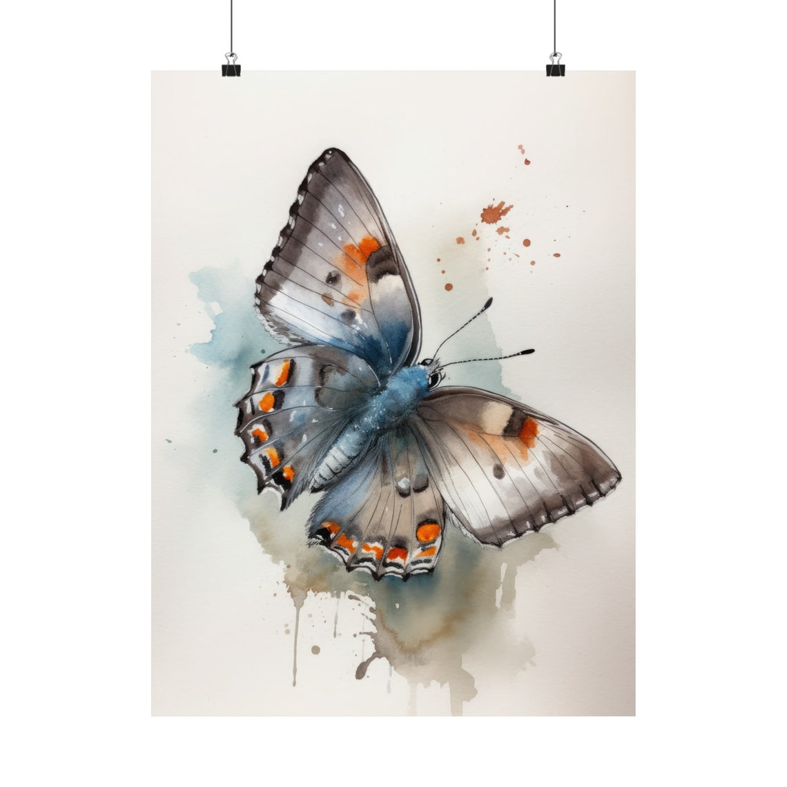 Gray Hairstreak Butterfly Art Print Butterfly Home Dcor Watercolor Butterfly Painting Insect Wall Art Nature Lover Butterflies Artwork - Image 5
