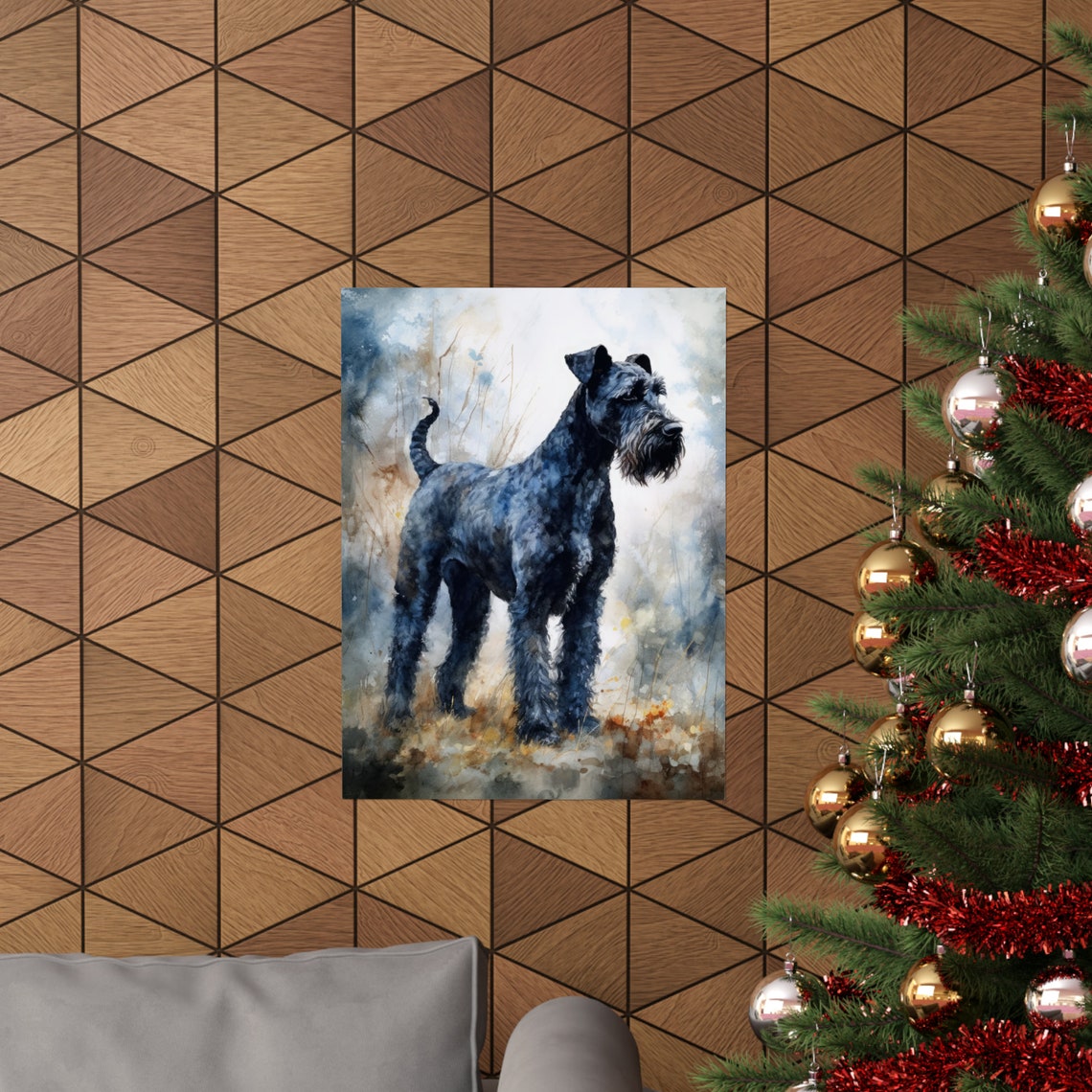 Kerry Blue Terrier Dog Art Print Dog Wall Art Animal Art Print Animal Art Poster Dog Lover Gift Colorful Animal Wall Art Cool Dog Art - Image 3