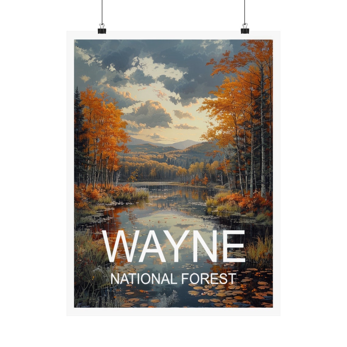 Wayne National Forest Autumn Lake Fall Foliage Travel Poster - Image 5